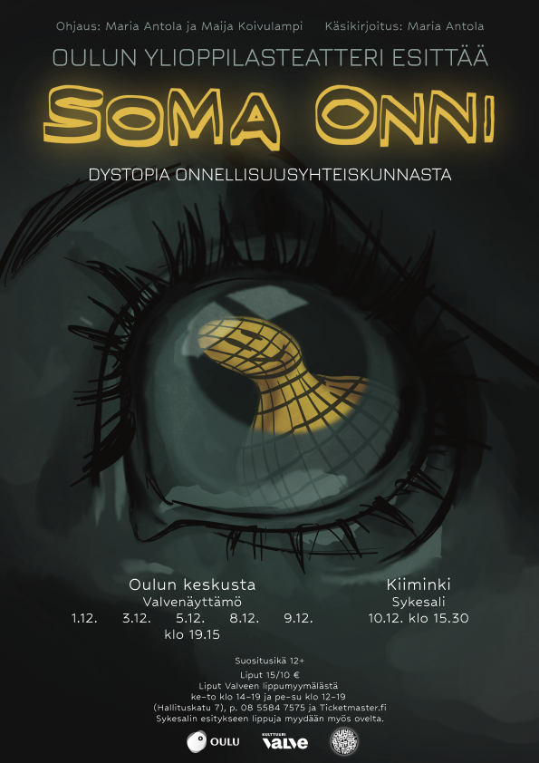 Soma Onni -näytelmän mainos.